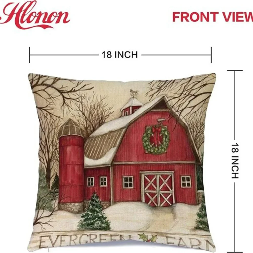 Christmas Decorations Christmas Pillow‎ Cushion Covers 18 x 18 Inches Set of 4